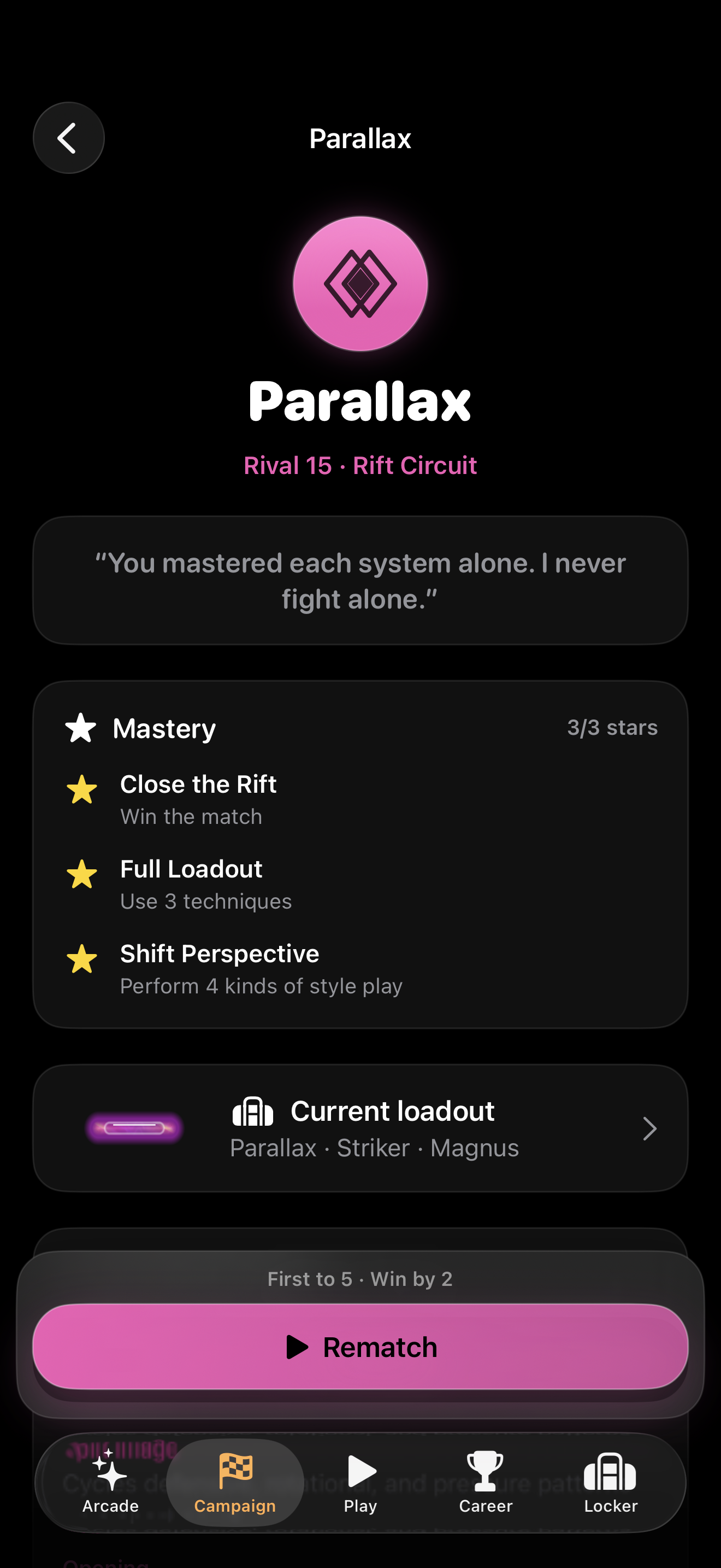know your rival screen