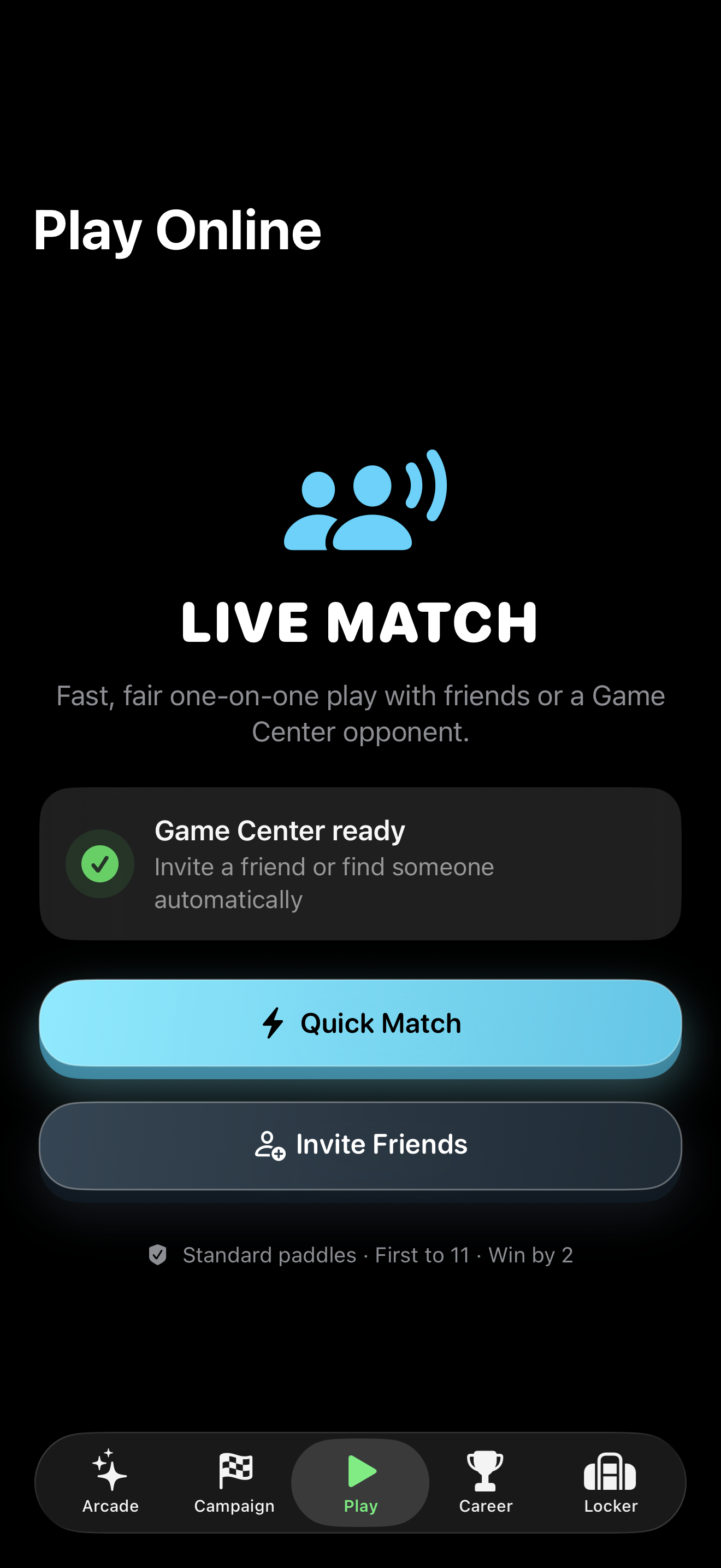 LIVE MATCH screen